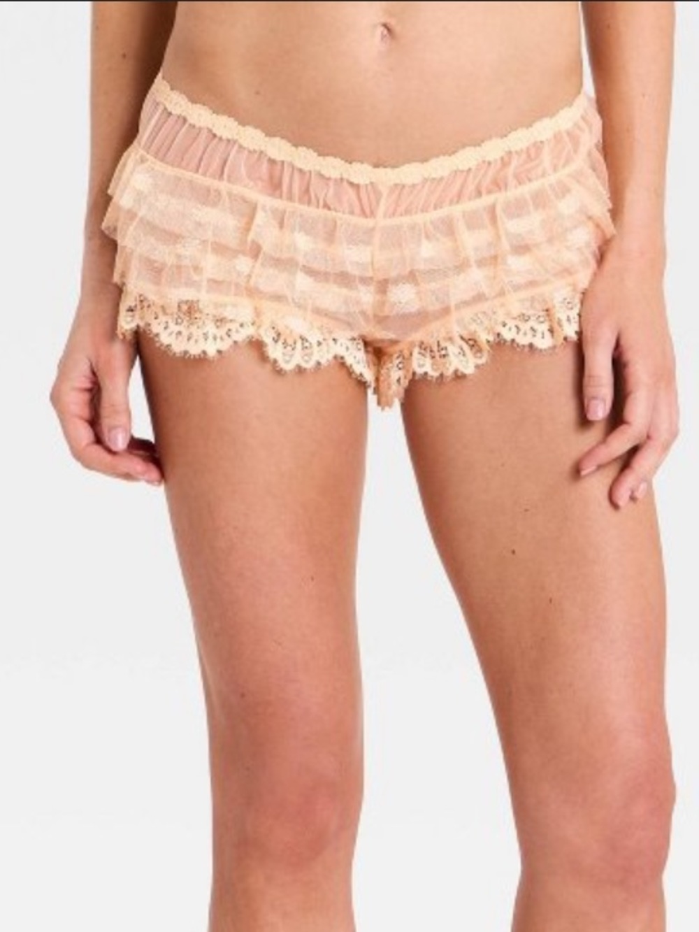 Auden Embroidery Lace Heirloom Bloomer Panty in Sand Coquette Women’s Size M NEW